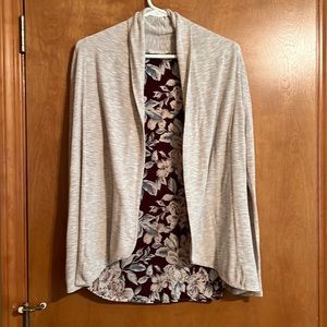Honey punch cardigan sweater with pattern wrap back